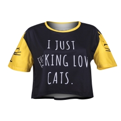 Crop T-shirt LOVE CATS