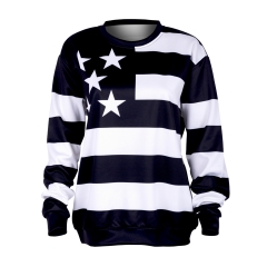 Sweatshirt   BLACK WHITE USA FLAG