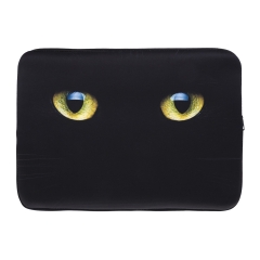 laptop case yellow eyes black cat