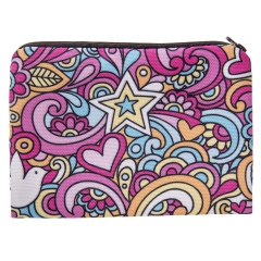 Square cosmetic case PEACE AND LOVE DOODLE