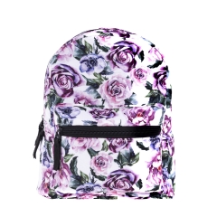 backpack pink and purple roses