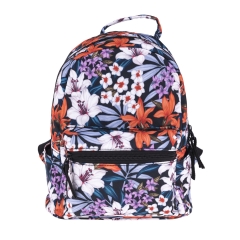backpack tropical purple flowers