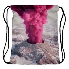 Drawstring bag pink volcano