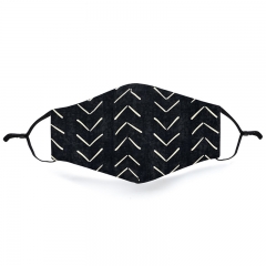 Mask mudcloth big arrows in black and white